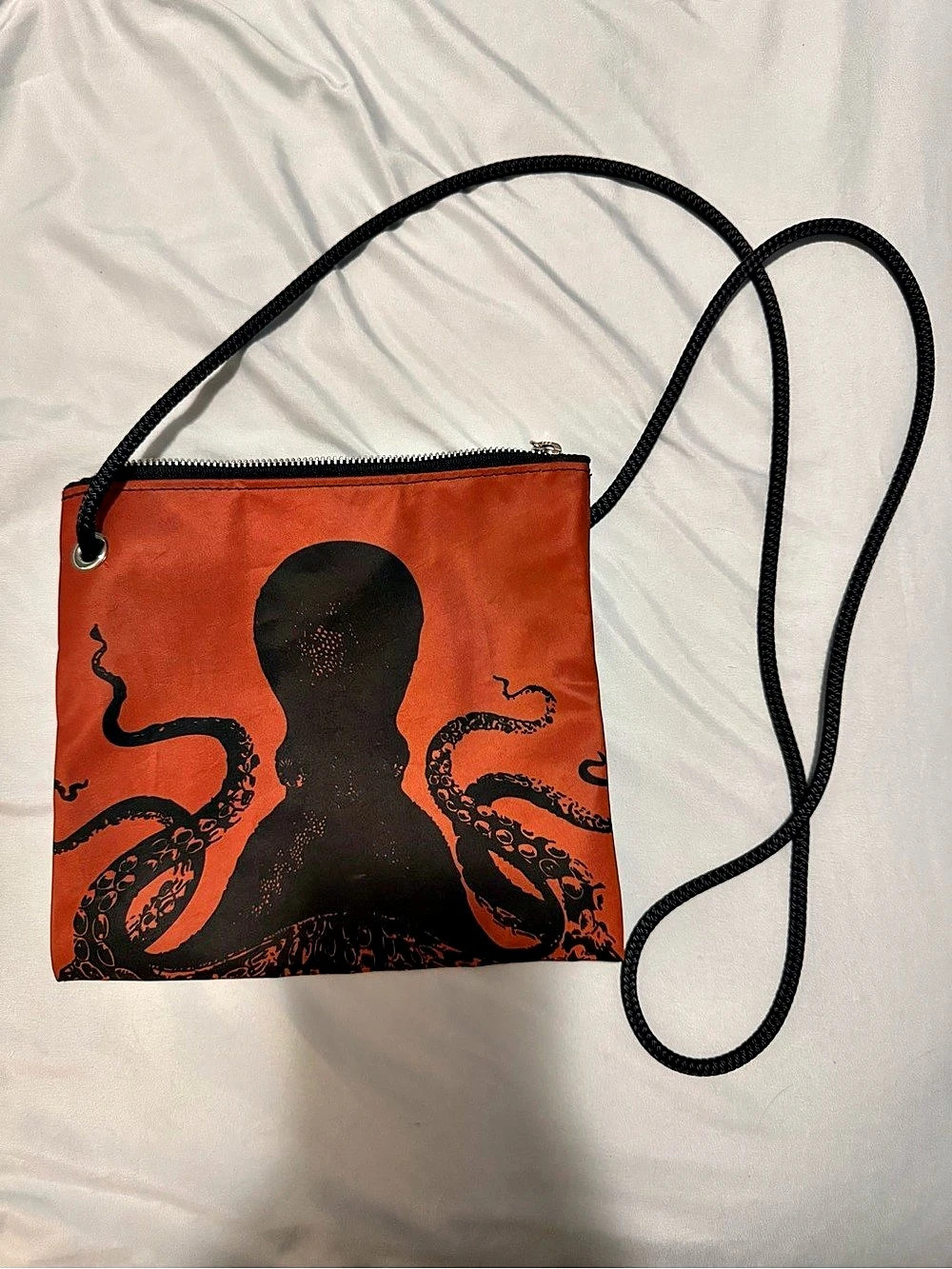 Sea Bags Tanbark Octopus Slim Crossbody Bag Red & Black NWOT